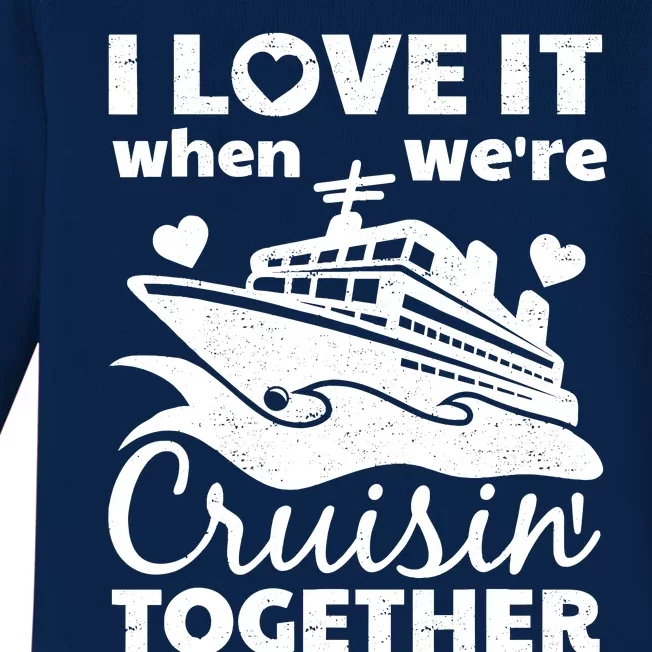 Funny Cruising Art Couples Cruise Ship Lovers Baby Long Sleeve Bodysuit