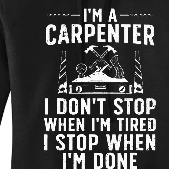 Funny Carpenter Art For Wo Carpenter Tool Carpentry Women's Pullover Hoodie