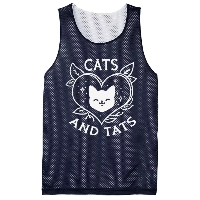 Funny Cats And Tats Product Tattoo Art Design Mesh Reversible Basketball Jersey Tank