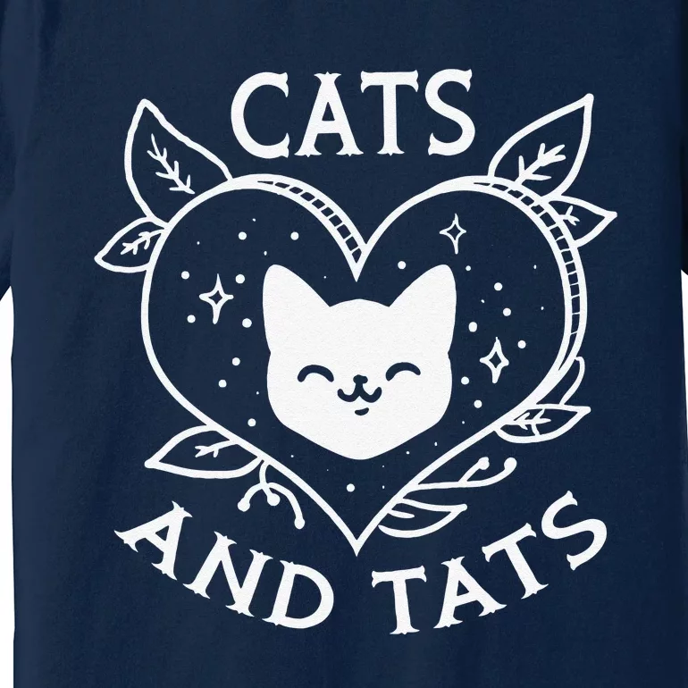 Funny Cats And Tats Product Tattoo Art Design Premium T-Shirt