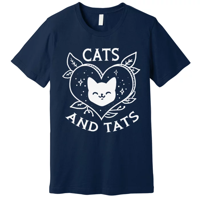 Funny Cats And Tats Product Tattoo Art Design Premium T-Shirt