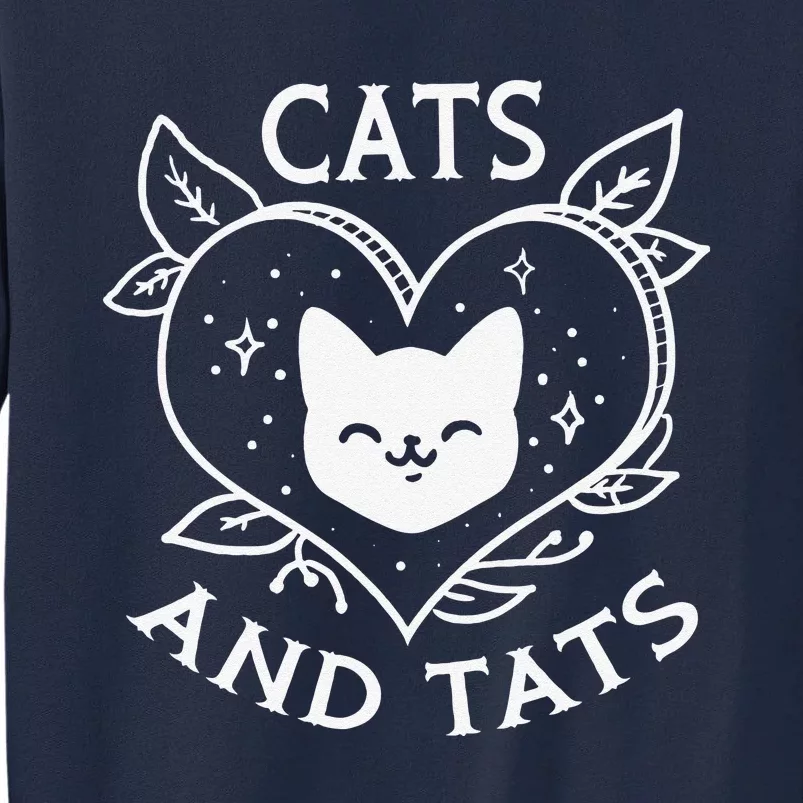 Funny Cats And Tats Product Tattoo Art Design Tall Sweatshirt