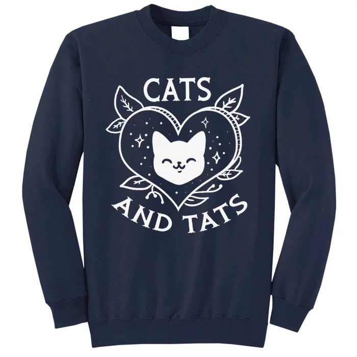 Funny Cats And Tats Product Tattoo Art Design Tall Sweatshirt