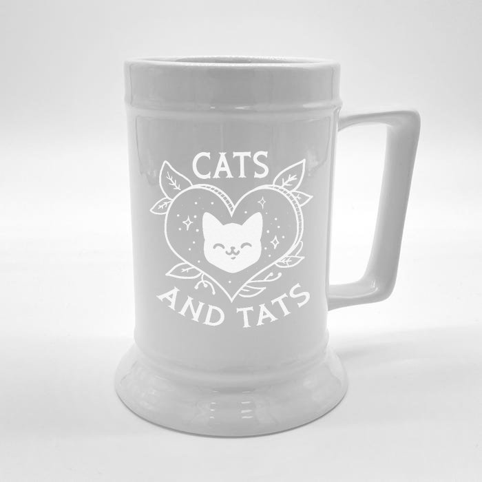 Funny Cats And Tats Product Tattoo Art Design Front & Back Beer Stein