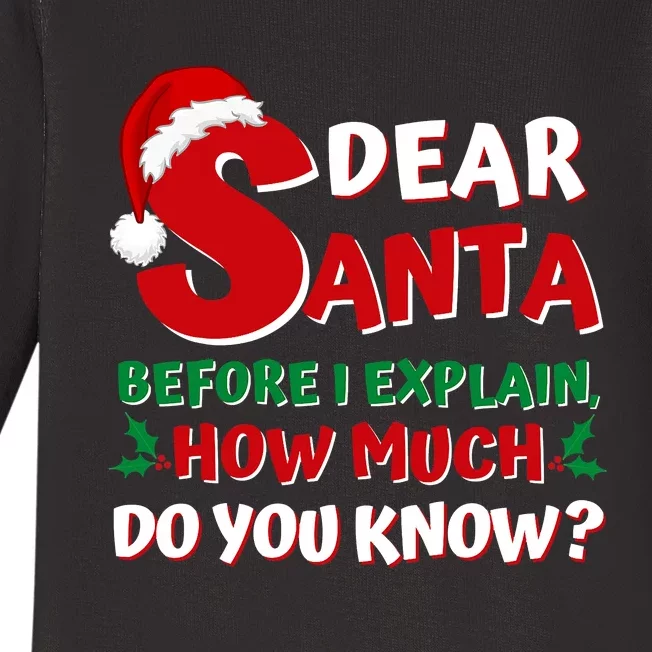 Funny Christmas Adults Santa I Can Explain How Much Do You Know Baby Long Sleeve Bodysuit