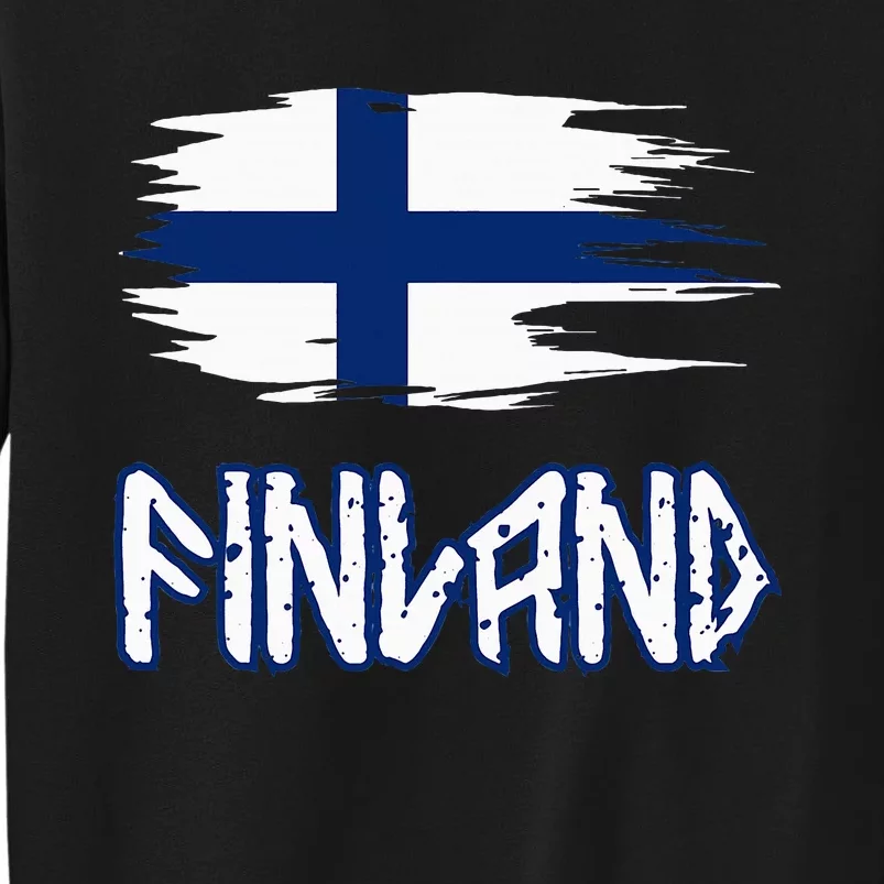 Finland Cool Ancient Nordic Style Flag Tall Sweatshirt