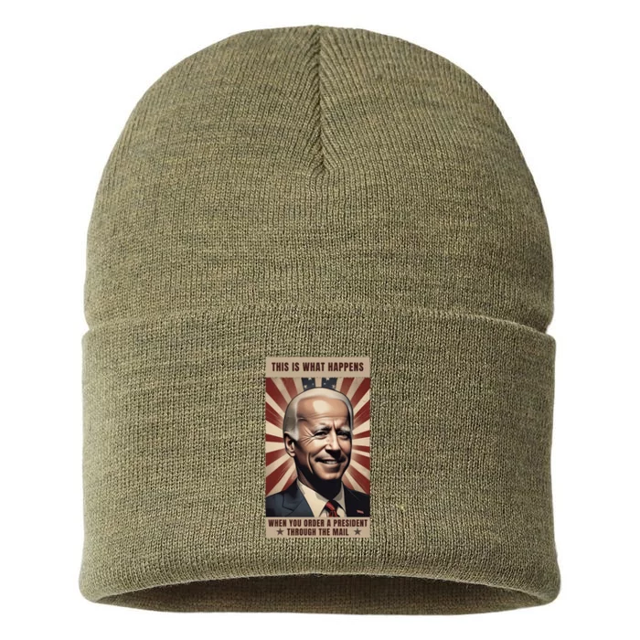 Funny Conservative Anti Joe Biden Sustainable Knit Beanie