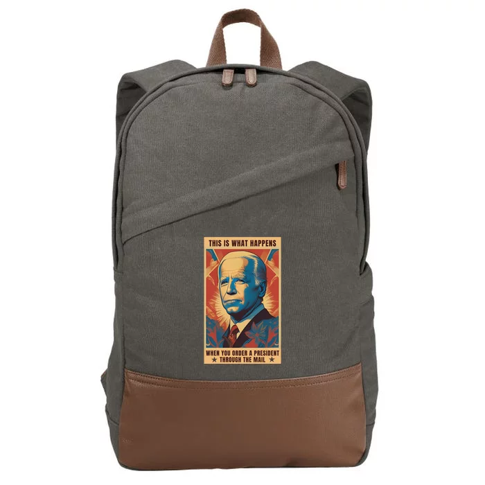 Funny Conservative Anti Joe Biden Cotton Canvas Backpack