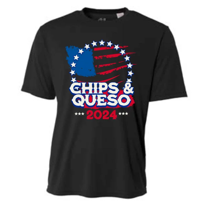 Funny Chips And Queso Patriotic Political Voter Humor 2024 Cooling Performance Crew T-Shirt