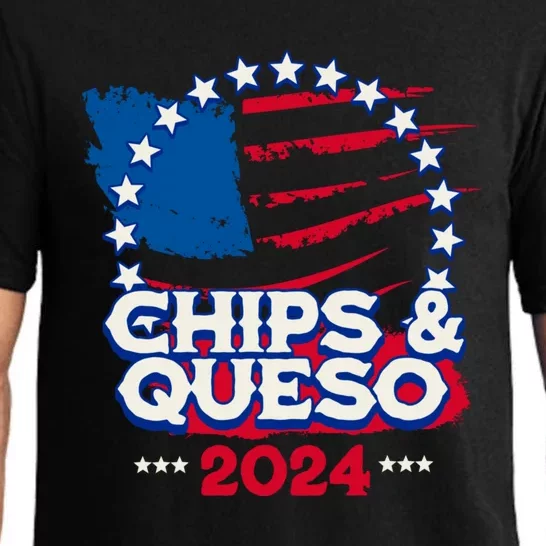 Funny Chips And Queso Patriotic Political Voter Humor 2024 Pajama Set