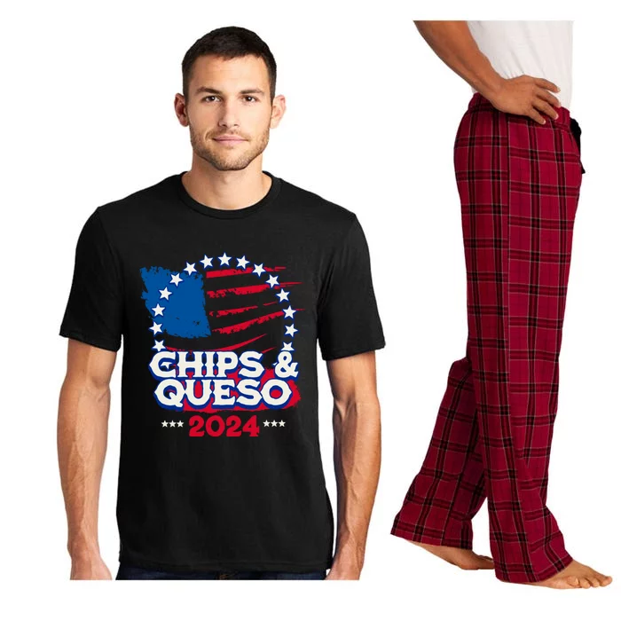 Funny Chips And Queso Patriotic Political Voter Humor 2024 Pajama Set