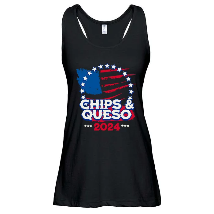 Funny Chips And Queso Patriotic Political Voter Humor 2024 Ladies Essential Flowy Tank