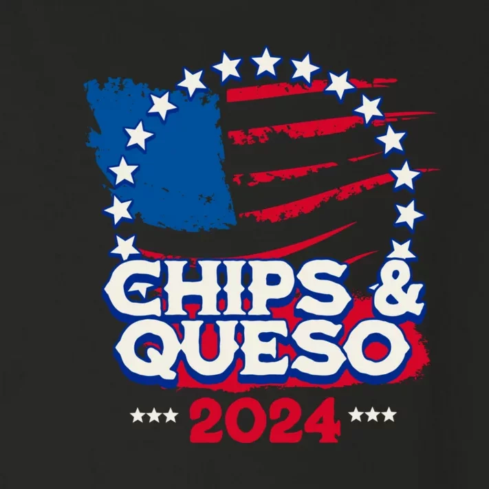 Funny Chips And Queso Patriotic Political Voter Humor 2024 Toddler Long Sleeve Shirt