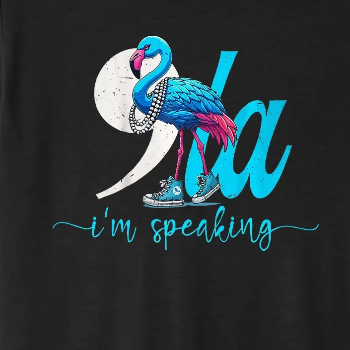 Flamingo Chucks And Pearls Funny Comma La Kamala Harris 2024 Premium ChromaSoft Performance T-Shirt