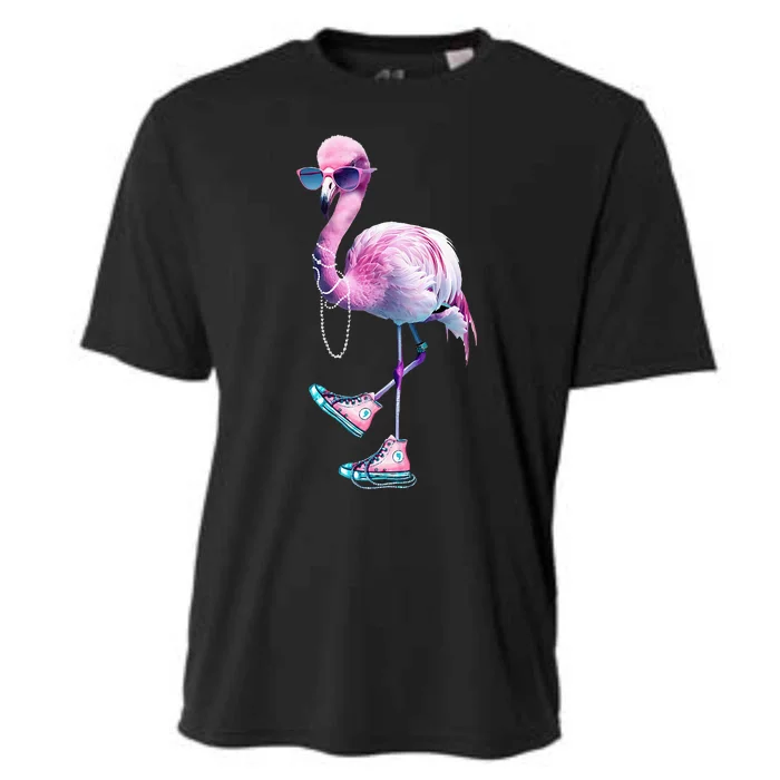 Flamingo Chucks And Pearls Funny Voting 2024 Cooling Performance Crew T-Shirt