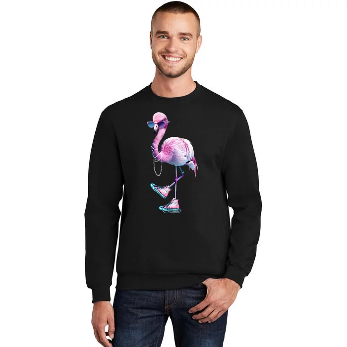 Flamingo Chucks And Pearls Funny Voting 2024 Tall Sweatshirt