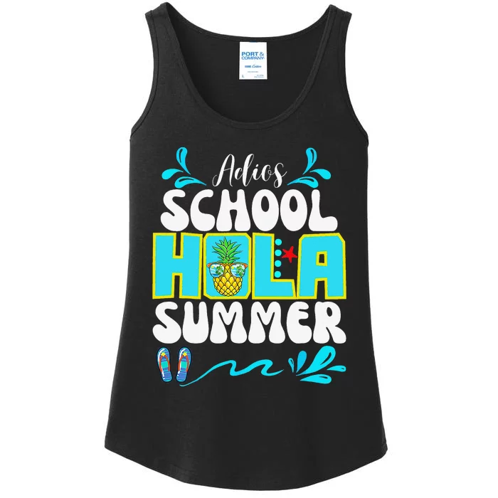 Funny Cute Adios School Hola Summer lovley Ladies Essential Tank