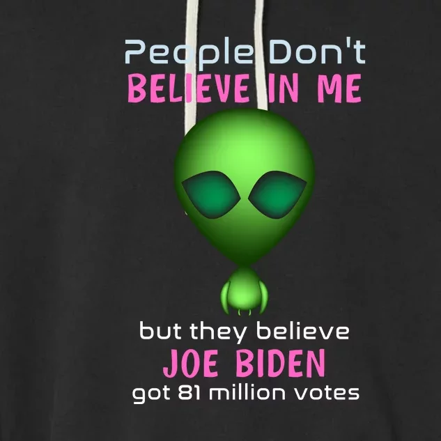 Funny Conservative Anti Biden Tooth Alien Garment-Dyed Fleece Hoodie