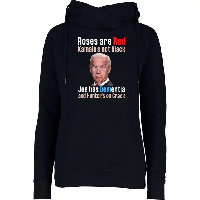 Funny Conservative Anti Biden Womens Funnel Neck Pullover Hood