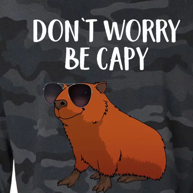 Funny Capybara Art For Cavy Rodent Lover Capybara Cropped Pullover Crew