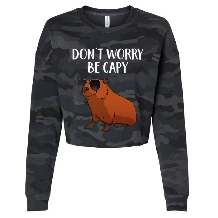 Funny Capybara Art For Cavy Rodent Lover Capybara Cropped Pullover Crew