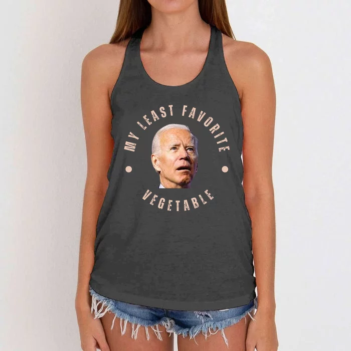 Funny Conservative Anti Biden My Least Favorite Vegetable Women's Knotted Racerback Tank