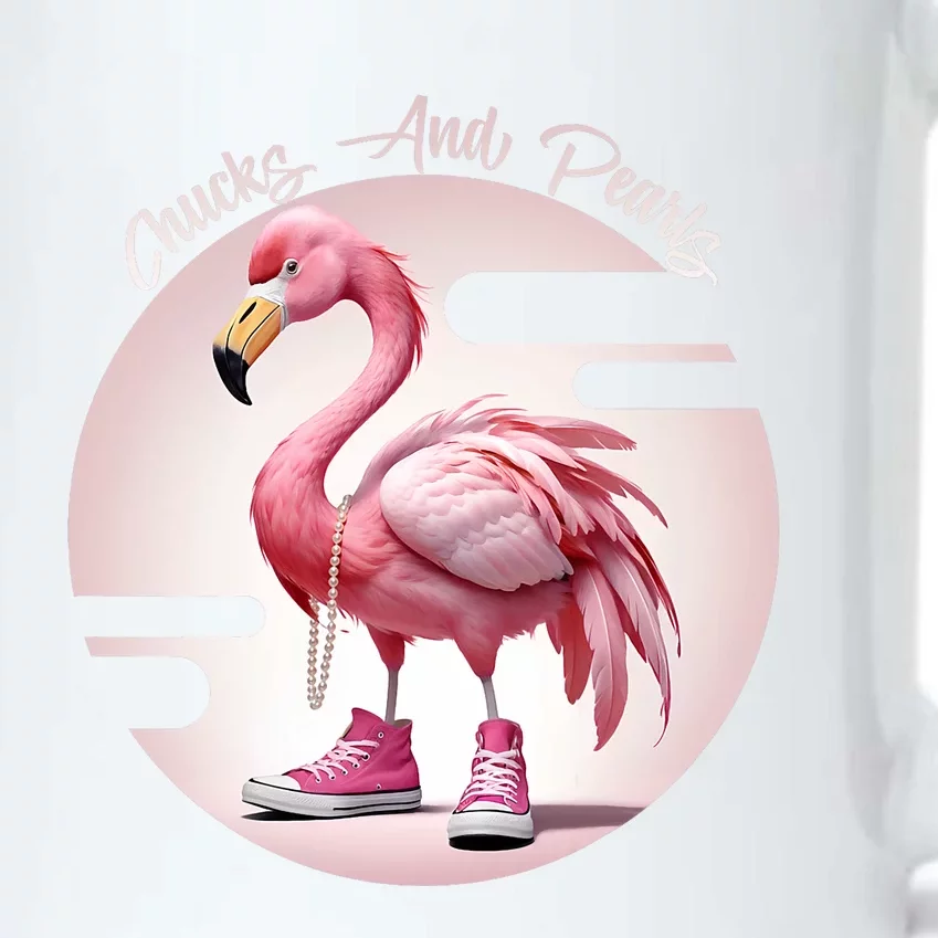 Flamingo Chucks And Pearls Comma La Kamala Black Color Changing Mug