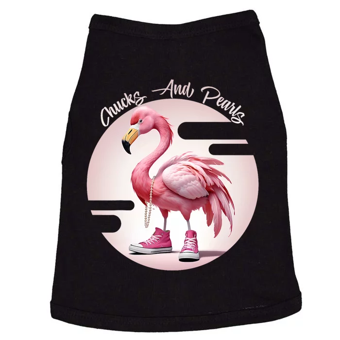 Flamingo Chucks And Pearls Comma La Kamala Doggie Tank