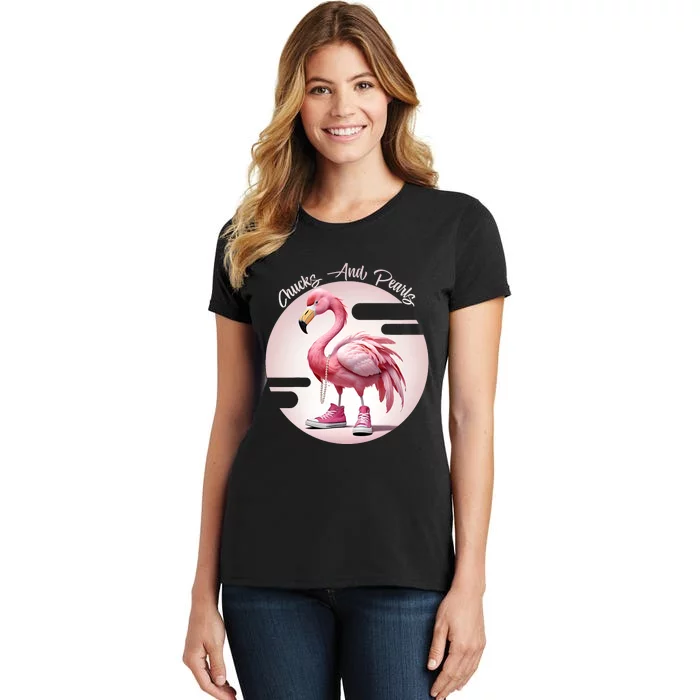 Flamingo Chucks And Pearls Comma La Kamala Women's T-Shirt