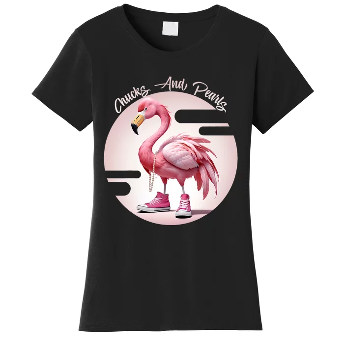 Flamingo Chucks And Pearls Comma La Kamala Women's T-Shirt