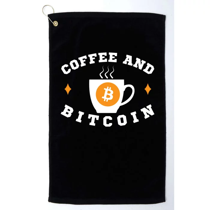 Funny Coffee And Bitcoin Funny Coffee And Crypto Funny Bitcoin Funny Coffee Platinum Collection Golf Towel