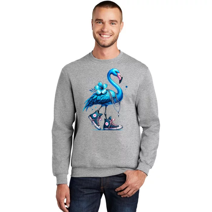 Flamingo Chucks And Pearls Comma La Kamala 2024 Tall Sweatshirt