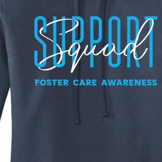 Foster Care Awareness Support Squad Light Blue Ribbon Women's Pullover Hoodie