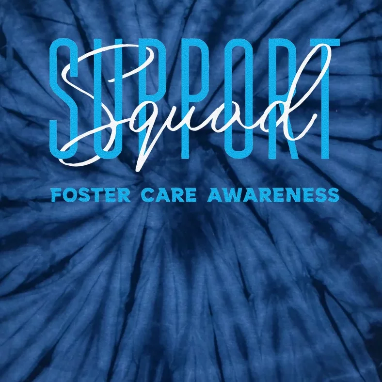 Foster Care Awareness Support Squad Light Blue Ribbon Tie-Dye T-Shirt