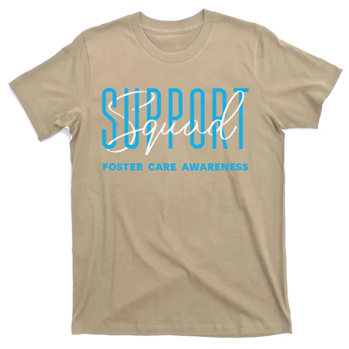 Foster Care Awareness Support Squad Light Blue Ribbon T-Shirt