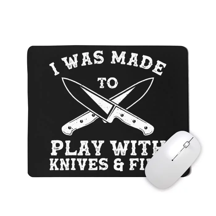 Funny Chef Art For Knife Kitchen Chef Mousepad