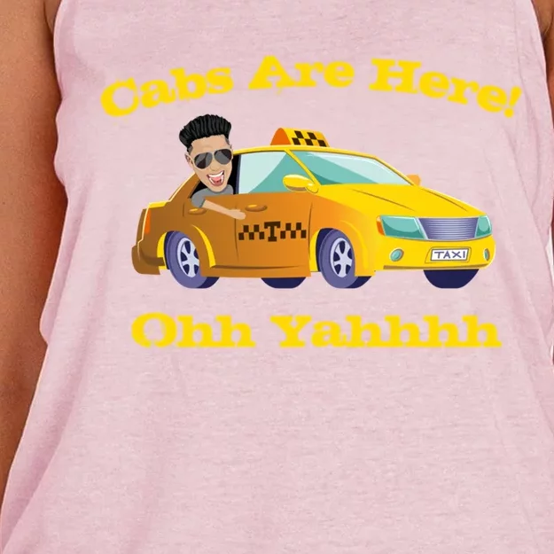 Funny Cabs Are Here With Dj Pauly D From The Jersey Shore Ohh Yahhh Women's Knotted Racerback Tank