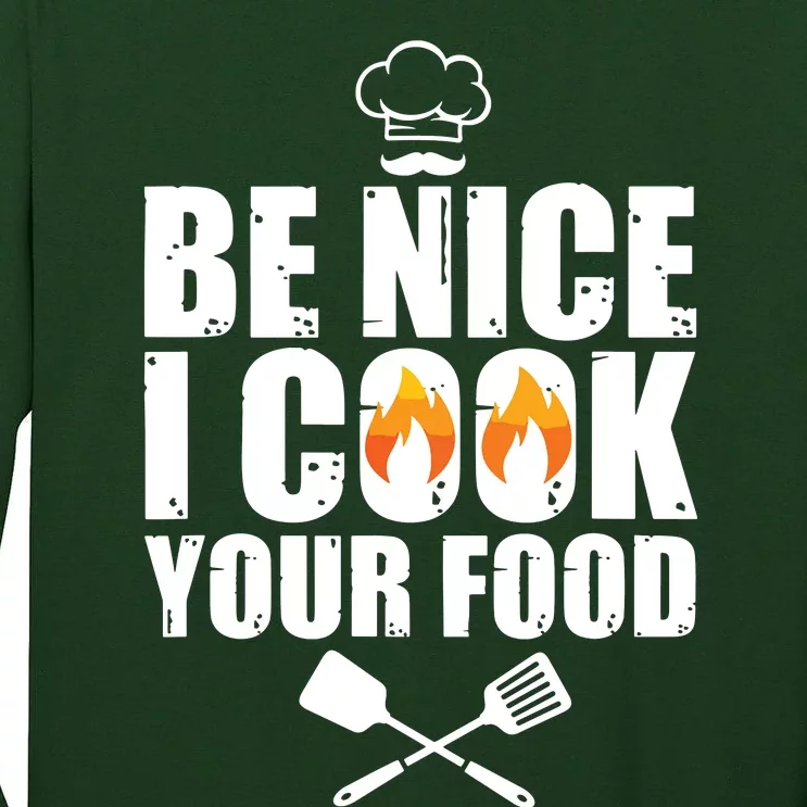 Funny Chef Art For Men Women Restaurant Cooking Food Lover Tall Long Sleeve T-Shirt