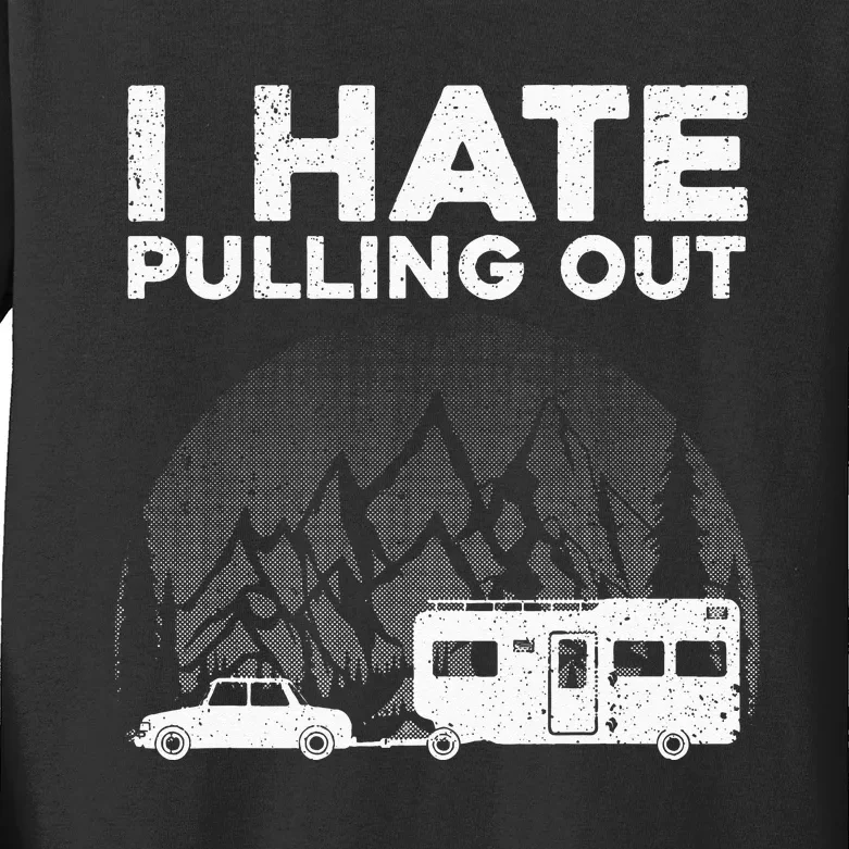 Funny Camping Art For Men Women Camping Trailer Camper Kids Long Sleeve Shirt