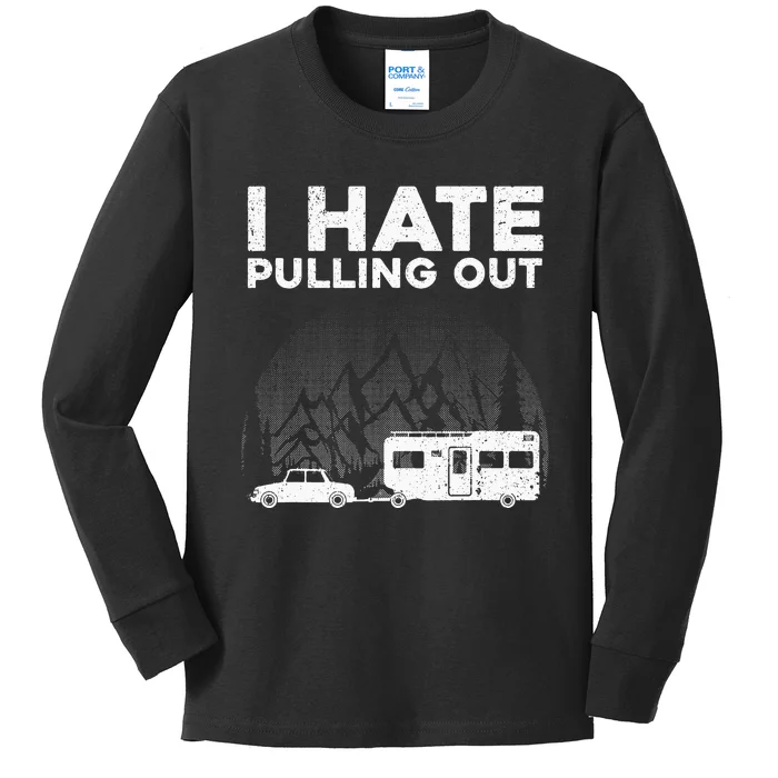 Funny Camping Art For Men Women Camping Trailer Camper Kids Long Sleeve Shirt