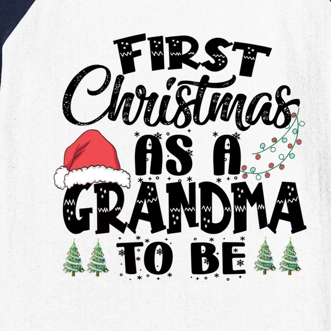 First Christmas As A Grandma To Be Gift Future Granny Xmas Meaningful Gift Baseball Sleeve Shirt