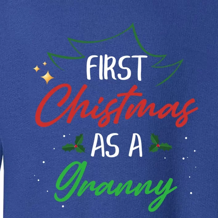 First Christmas As A Granny Funny Xmas First Time Grandma Gift Toddler Sweatshirt