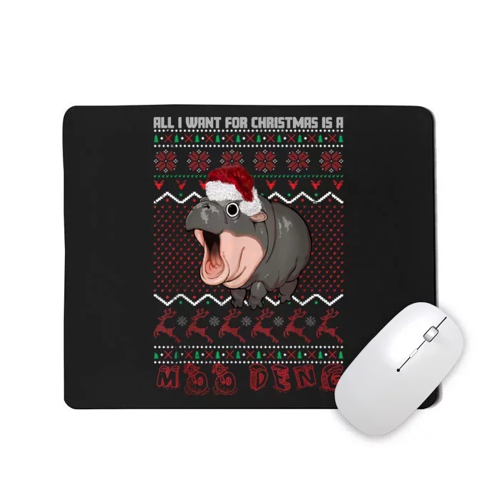 Funny Christmas All I Want For Christmas Is A Moo Deng Gift Mousepad