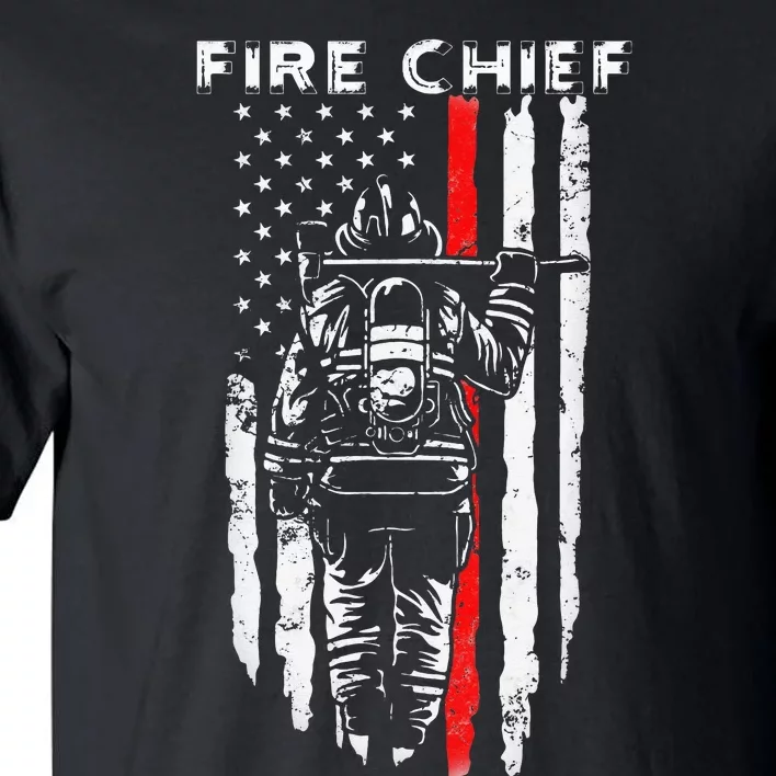 Fire Chief American flag retro Dad Grandpa Tall T-Shirt