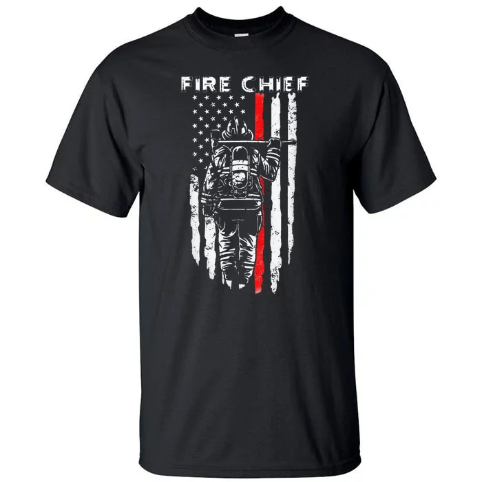 Fire Chief American flag retro Dad Grandpa Tall T-Shirt