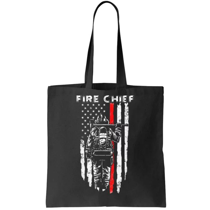 Fire Chief American flag retro Dad Grandpa Tote Bag