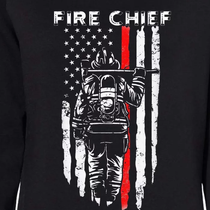 Fire Chief American flag retro Dad Grandpa Womens California Wash Sweatshirt