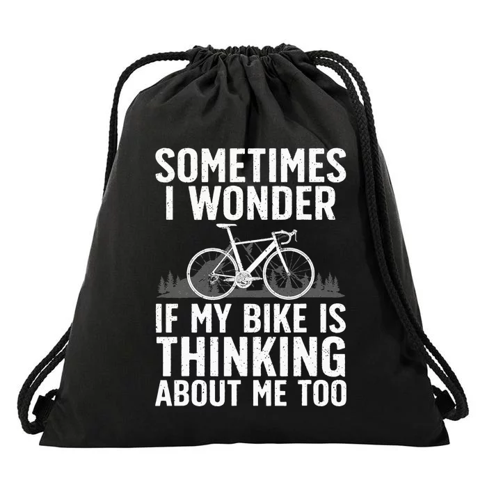 Funny Cycling Art For Men Women Kids Bike Rider Track Racing Drawstring Bag