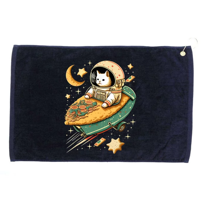 Funny Cat Astronaut In Space Riding Taco Ship Grommeted Golf Towel