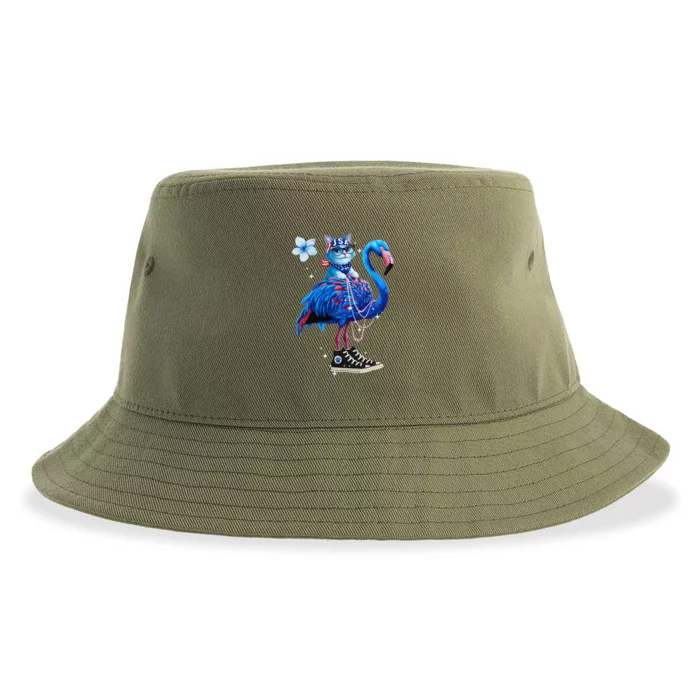 Flamingo Chucks And Pearls Cat Ladies Kamala 2024 Sustainable Bucket Hat